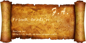 Frindt Arzén névjegykártya